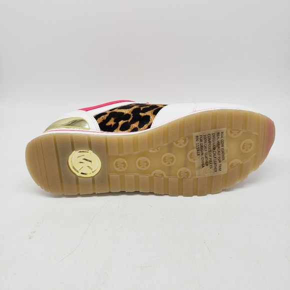 Michael Kors Billie Trainer Neon Pink White Cheeta - Picture 6 of 8